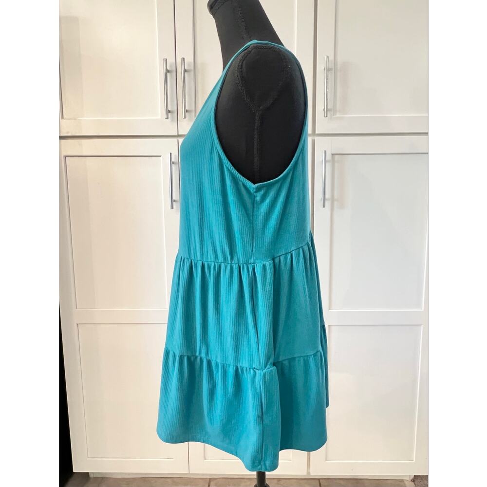 TORRID Super Soft Rib Knit Tank Top Women's Plus Size 2 Scoop Neck Teal Blue 2X - Picture 5 of 10